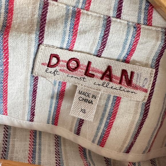 DOLAN | Anthropologie Double-Breasted Linen Stripe Blazer $128 NEW XS Academia - Picture 7 of 11